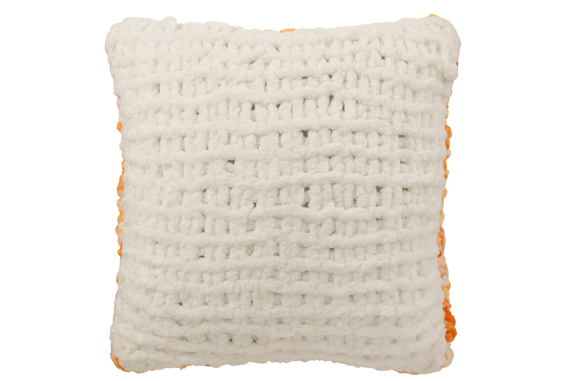 Kussen Gebreid Polyester Oranje/Wit