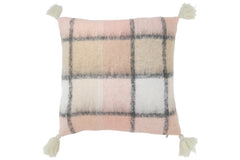 Kussen Tegels Polyester Beige/Roze