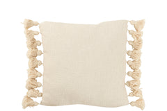 Kussen Kwast Katoen Beige Vierkant