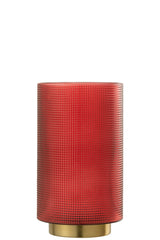 J-Line Hurricane Checkered Glass Red/Gold Large