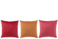 Kussen fluweel oker/roze assortiment van 3