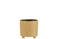 J-LINE BLOEMPOT FLOWER KERAMIEK OCHER SMALL