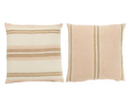 Kussen Strepen Linnen Lichtroze/Wit/Beige Assortiment Van 2