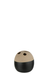 J-LINE VAAS BAL – KERAMIEK BEIGE/ZWART – SMALL