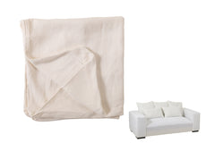 Hoes voor stoel + 5 kussens Monaco bank linnen marshmallow wit