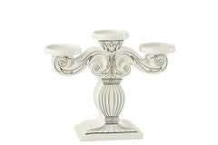 J-LINE KANDELAAR DOLOMIET WIT/ZWART