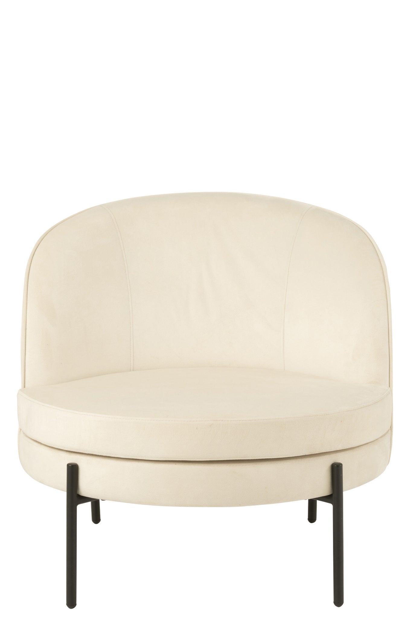 Fauteuil ijzer gebroken wit/zwart