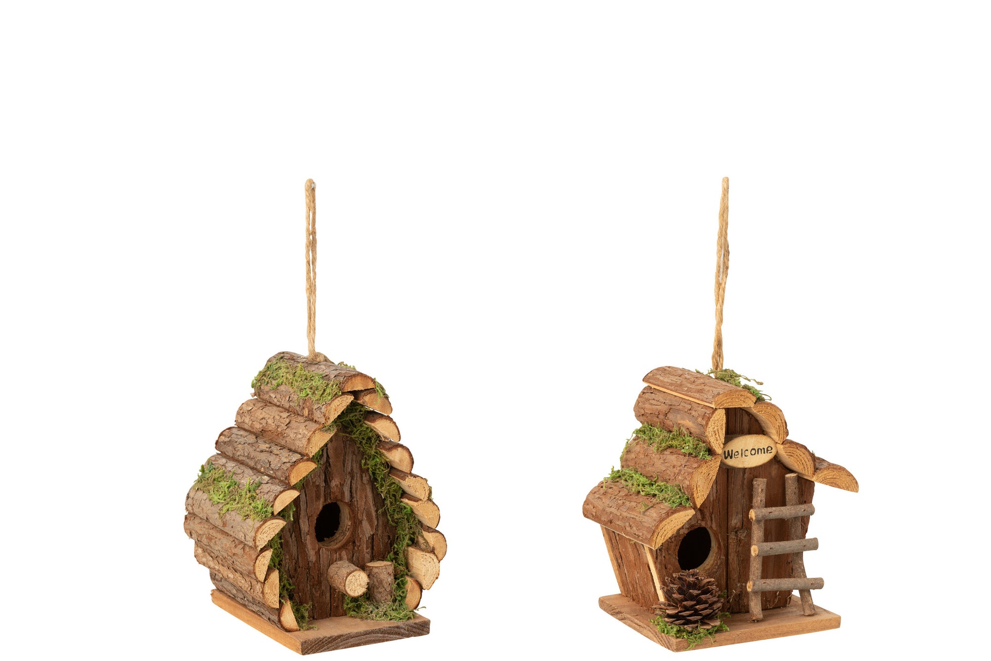 Vogelhuisje Ladder Vurenhout Natuurlijk Klein Assortiment Van 2