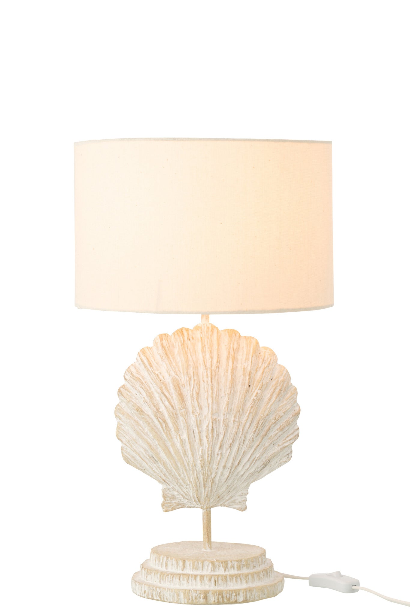 Tafellamp Zeeschelp Polyresin Wit/Naturel