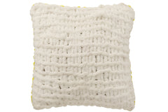 Kussen Gebreid Polyester Groen/Wit