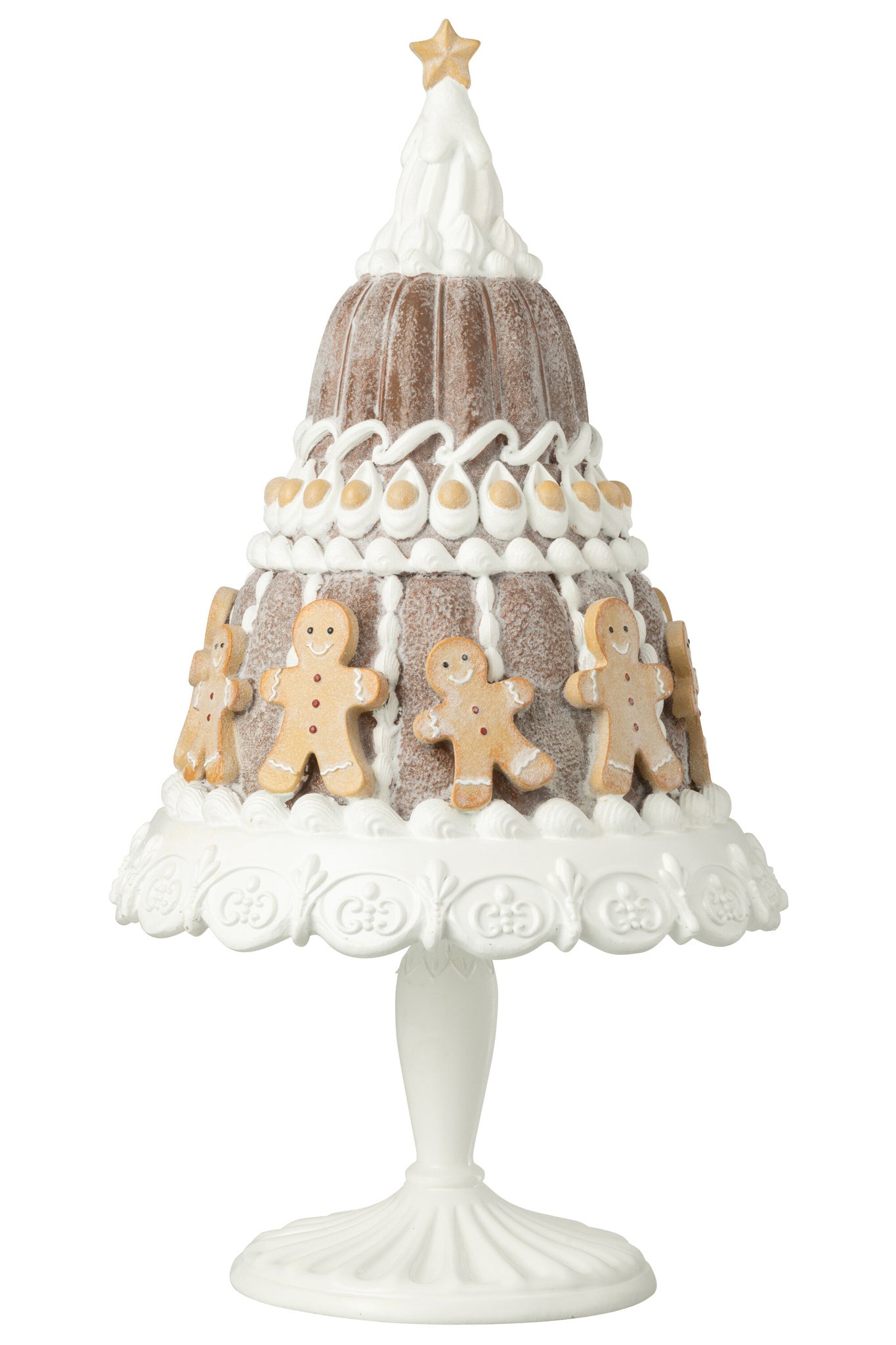 J-LINE GEMBERKOEKTAART MET GEMBERMANNETJES LIMOEPOEDER BEIGE/WIT