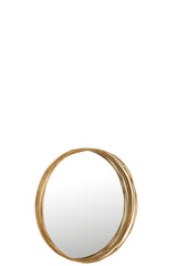 J-LINE RONDE SPIEGEL AURORA IJZER/GLAS GOUD KLEIN