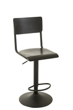 J-LINE BARKRUK – HOUT/METAAL – ZWART – INDUSTRIEEL DESIGN