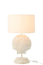 Tafellamp Zeeschelp Polyresin Wit/Naturel