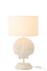 Tafellamp Zeeschelp Polyresin Wit/Naturel