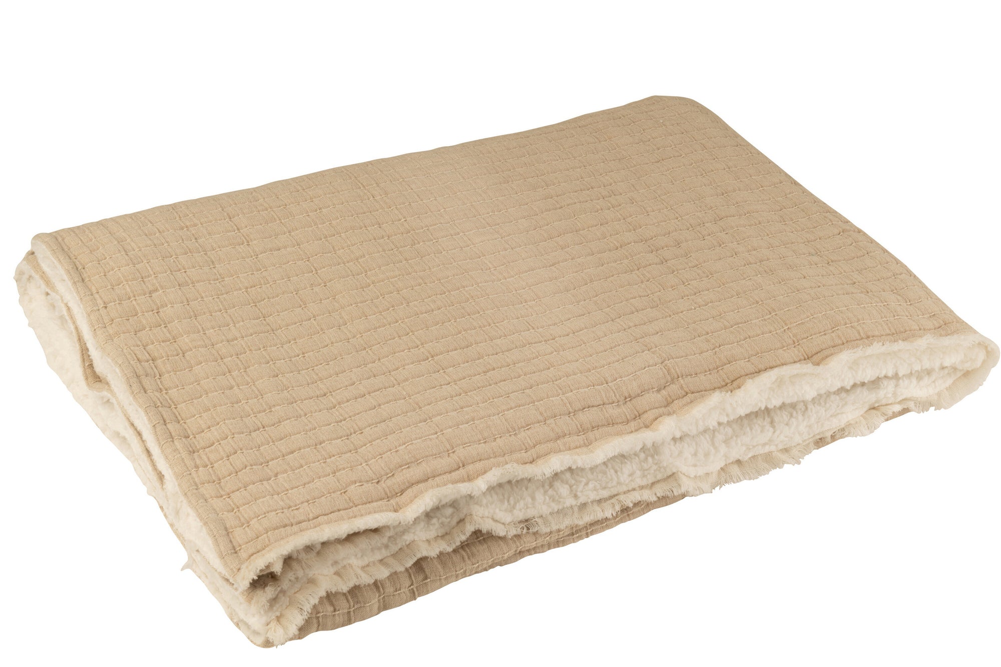 J-LINE PLAID TEDDY LINES STIKSEL KATOEN/POLYESTER BEIGE