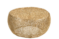 J-LINE SALONTAFEL ROND KORAALPATROON ALUMINIUM GOUD