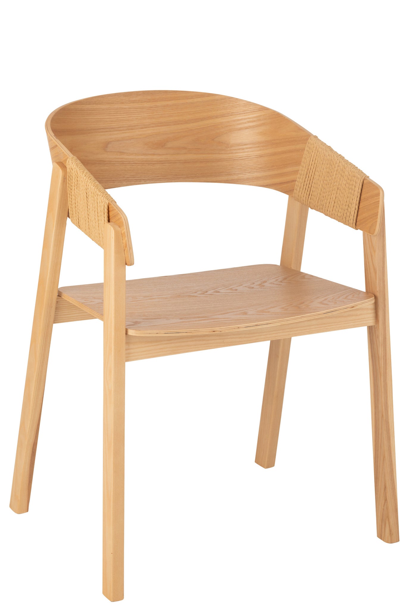 Stoel Naga essenhout/touw naturel