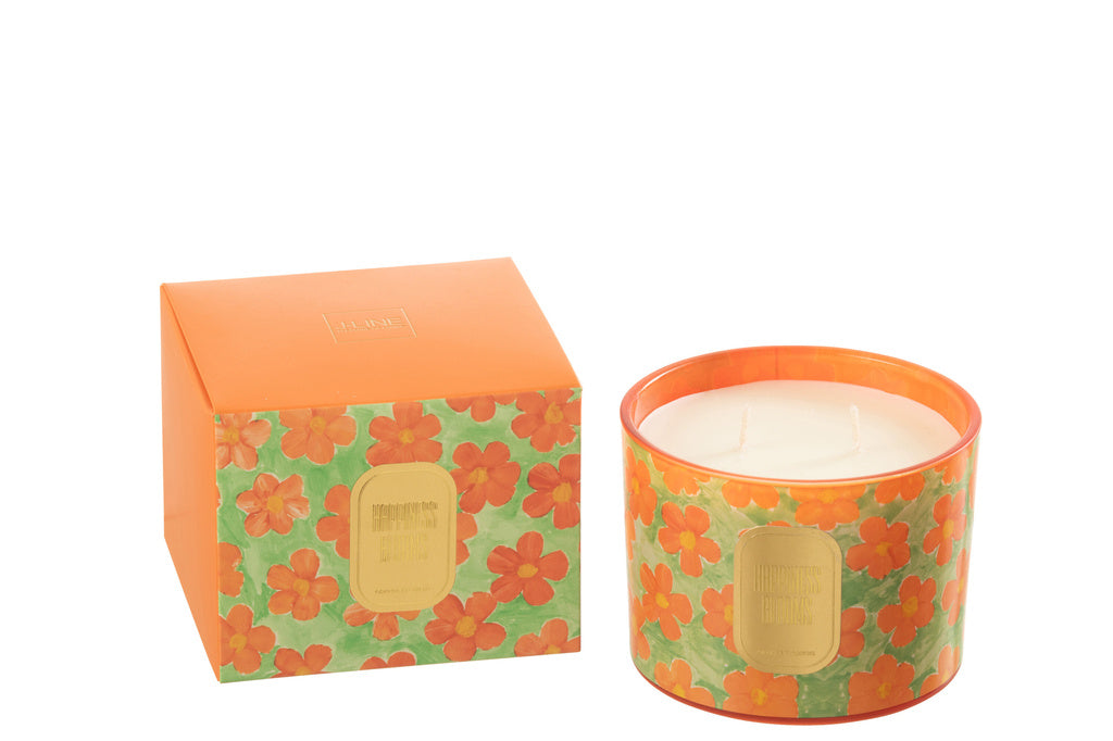 J-LINE GEURKAARS FLOWERS ORANGE/GREEN SMALL - 30H