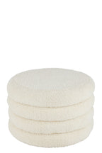 Ronde kruk teddy polyester wit