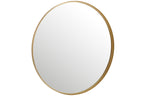 Ronde spiegel met hoge rand, metaal/glas, goud, groot