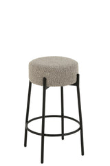 J-LINE BARKRUK BOUCLÉ TRIPLEX/POLYESTER GRIJS/ZWART