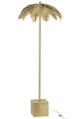 Staande lamp kokosbladeren staal goud