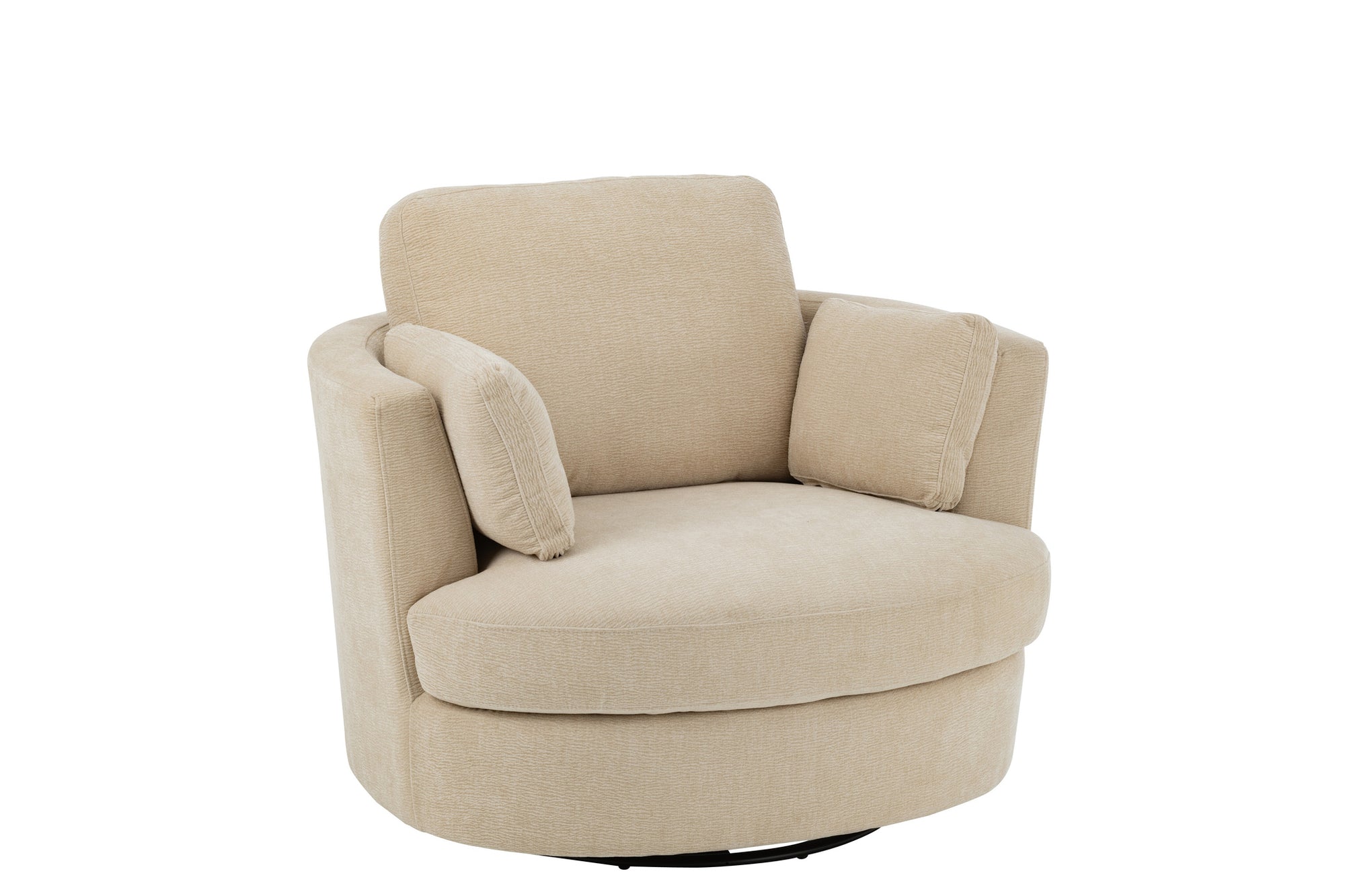 Draaibare loungefauteuil populierenhout/schuim beige