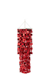 Lampenkap voor kroonluchter, vierkant, pvc, rood, middelgroot