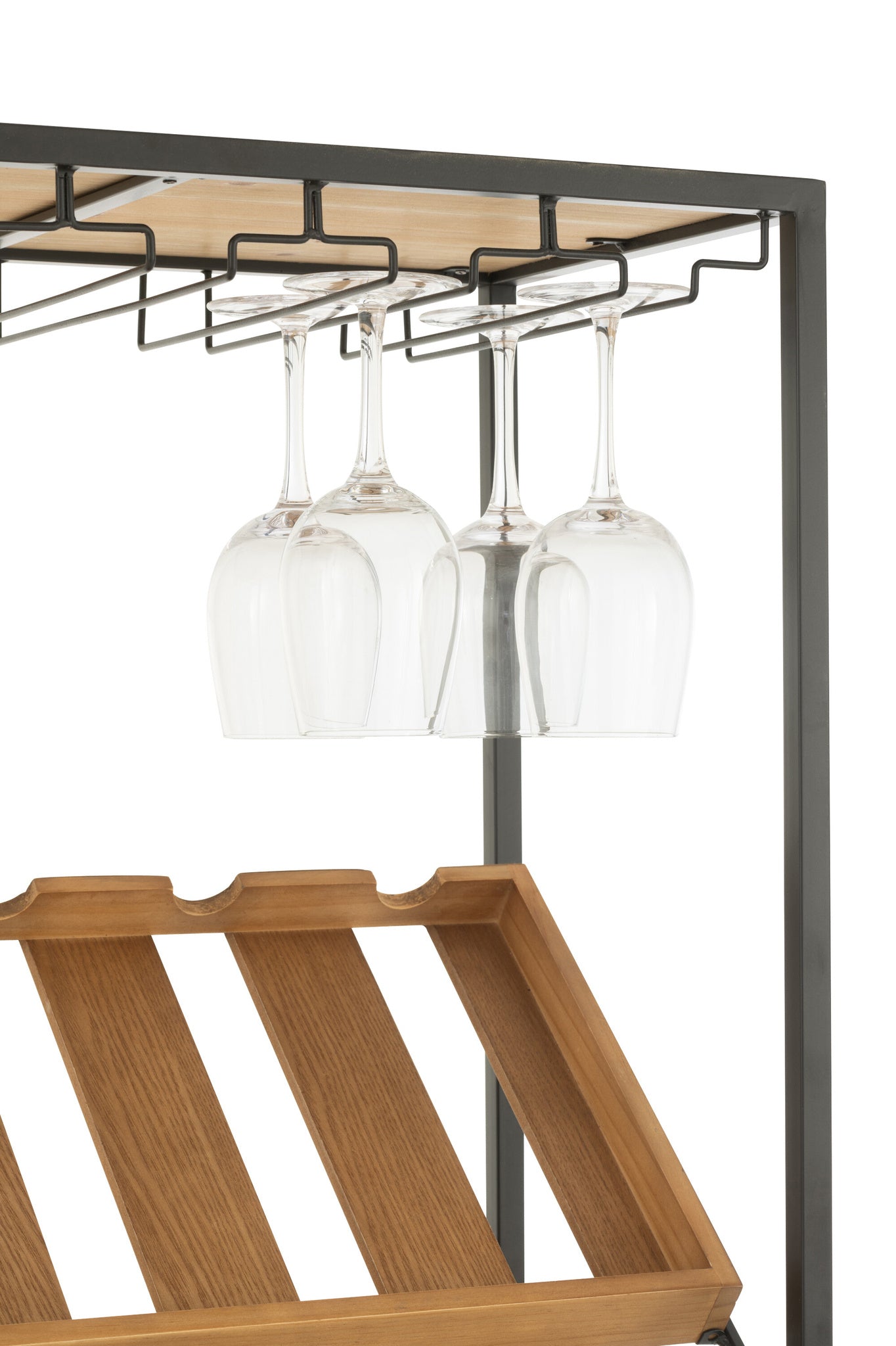 Bar Kast Wijnfineer Natuur/Zwart Groot