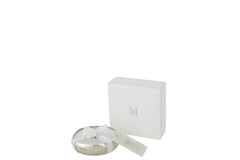 J-Line Scented Candle Livia Metal Silver Small