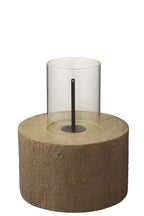 J-LINE VUURKORF RONDE KOFFER MAGNESIUM BRUIN GROOT