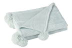 J-LINE PLAID POMPOM POLYESTER LICHTBLAUW