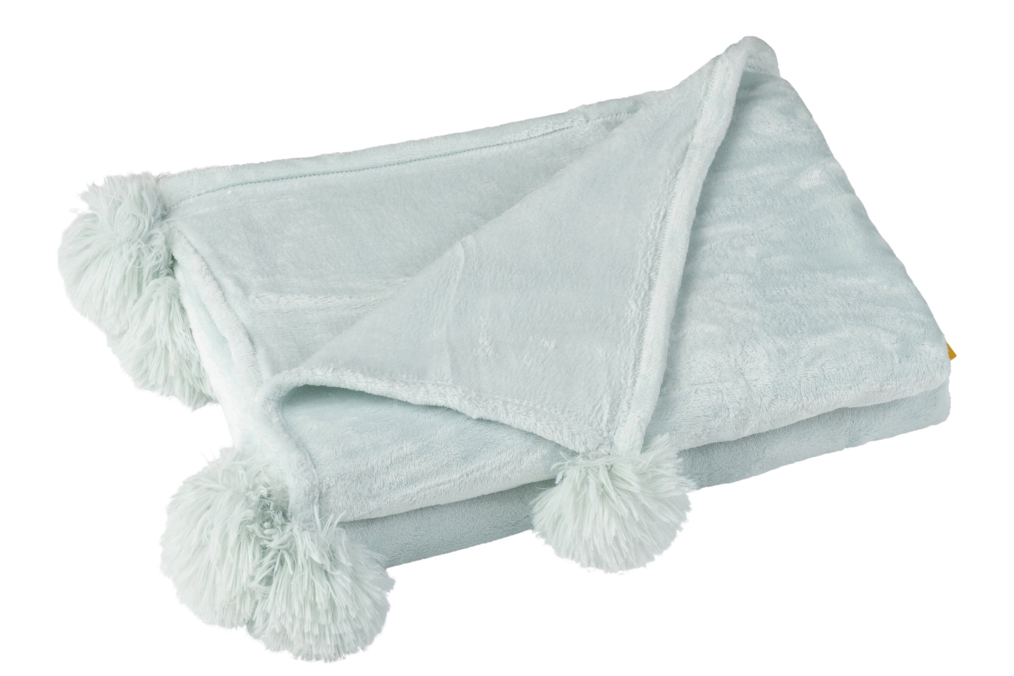 J-LINE PLAID POMPOM POLYESTER LICHTBLAUW
