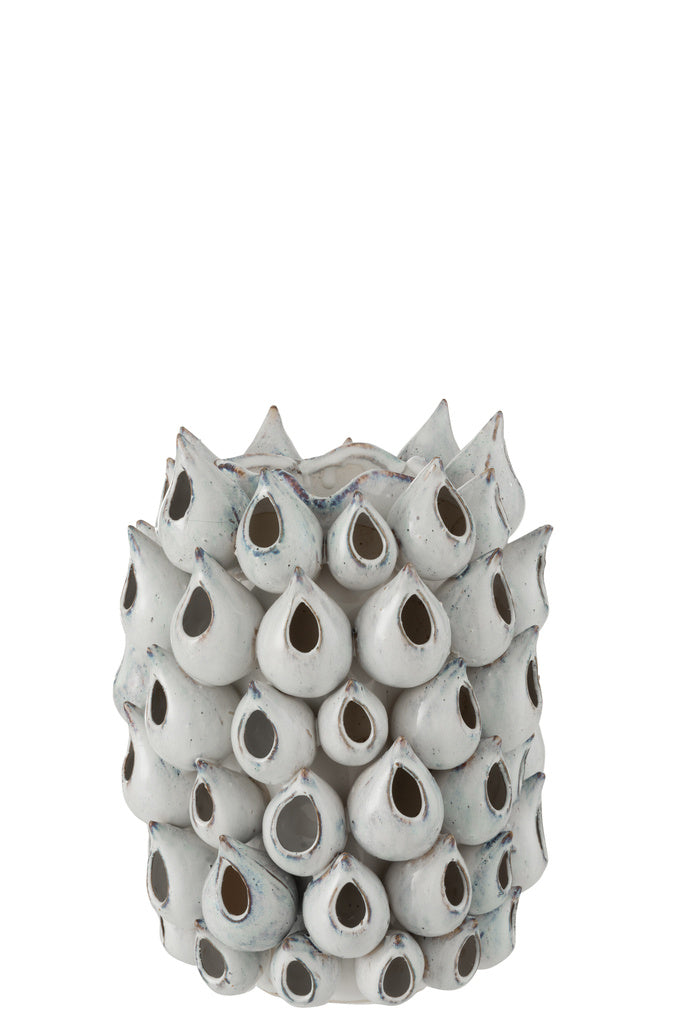 J-LINE VAAS ANEMONE HOOG KERAMIEK BLAUW