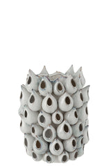 J-LINE VAAS ANEMONE HOOG KERAMIEK BLAUW