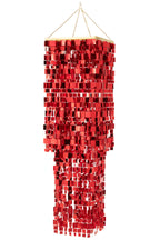 Vierkante PVC-lampenkap voor kroonluchter, rood, groot