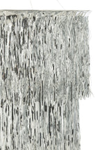 Lampenkap voor kroonluchter met franjes, vinyl, zilverkleurig, klein