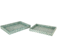 J-LINE SET VAN 2 DIENBLADEN PAREL AZURE