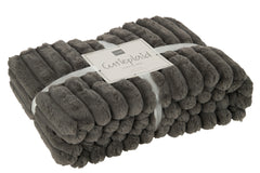 J-LINE PLAID RIBFLUWEEL POLYESTER DONKERGRIJS