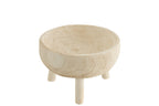 Kom met driepoot Paulownia hout wit
