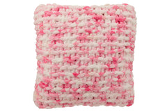Kussen Gebreid Polyester Roze/Wit