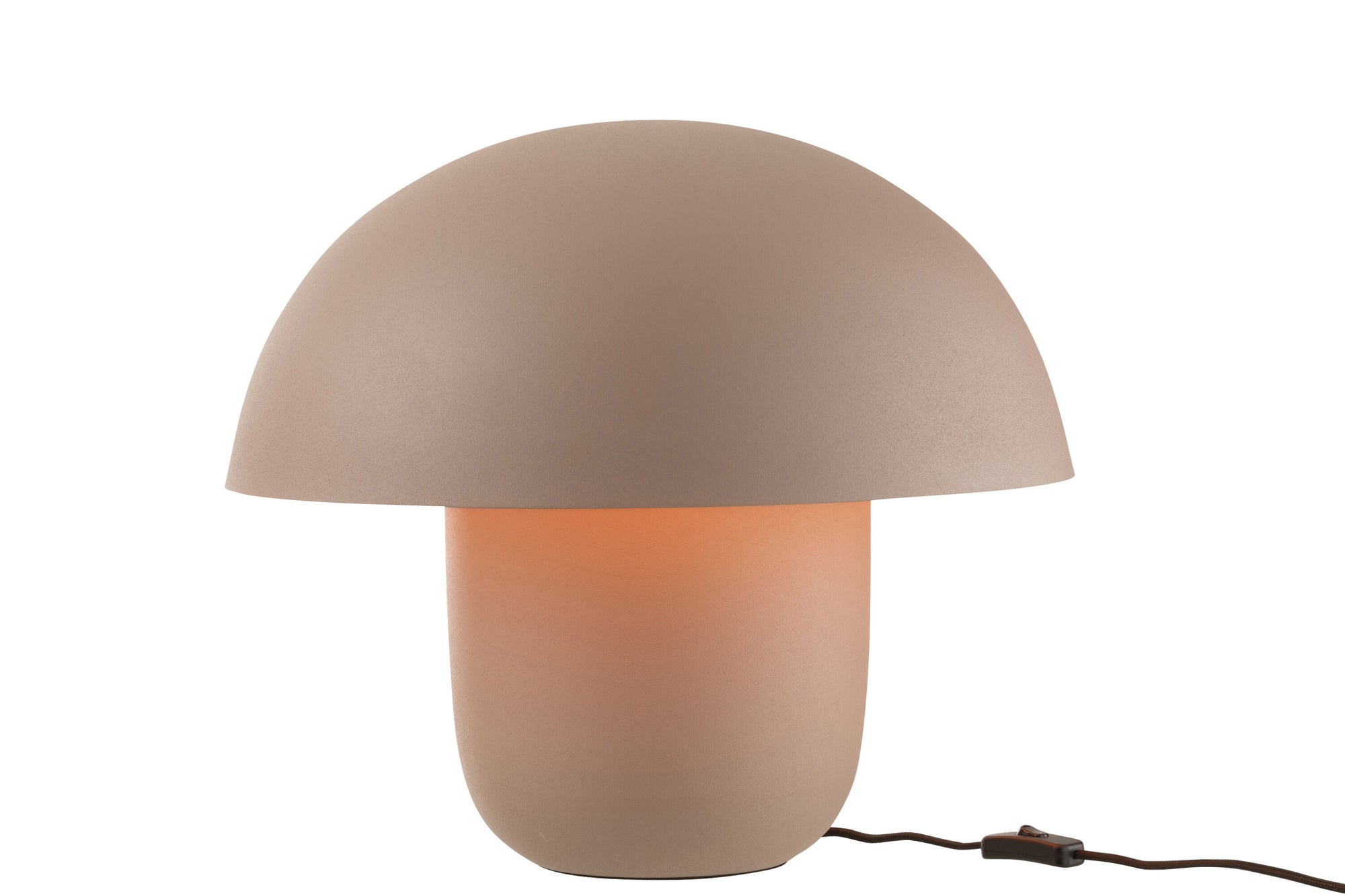 Grote tafellamp van ijzer in taupe