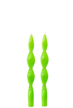 J-LINE SET VAN 2 GEDRAAIDE KAARSEN GROEN SMALL