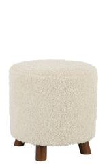 Pouf schapenpoot polyester wit