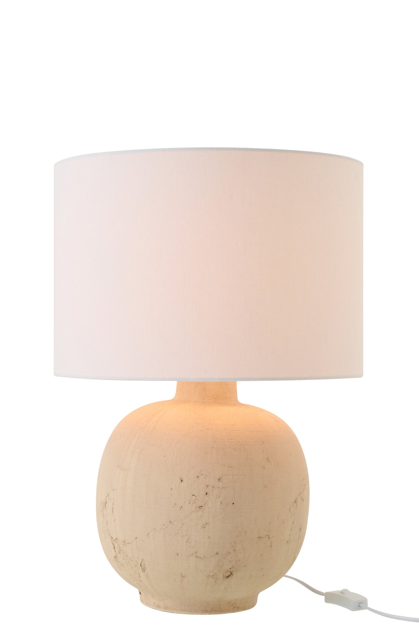 Beige keramische bolvormige tafellamp