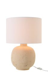 Beige keramische bolvormige tafellamp