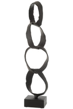 J-Line Figure Rings On Foot Aluminium Black Large: Moderne Stijl