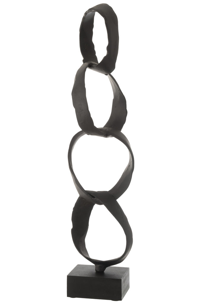 J-Line Figure Rings On Foot Aluminium Black Large: Moderne Stijl