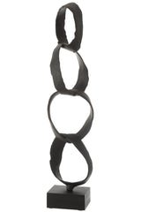 J-Line Figure Rings On Foot Aluminium Black Large: Moderne Stijl